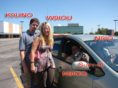 Rodney K9UNO, Crystal W9IOU, Cindy N9IOQ, Suzy-Q and Clay N9IO