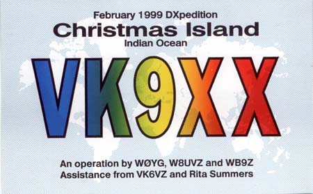 VK9XX QSL Card