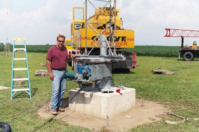 Jerry, WB9Z at the base of his outstanding new tower